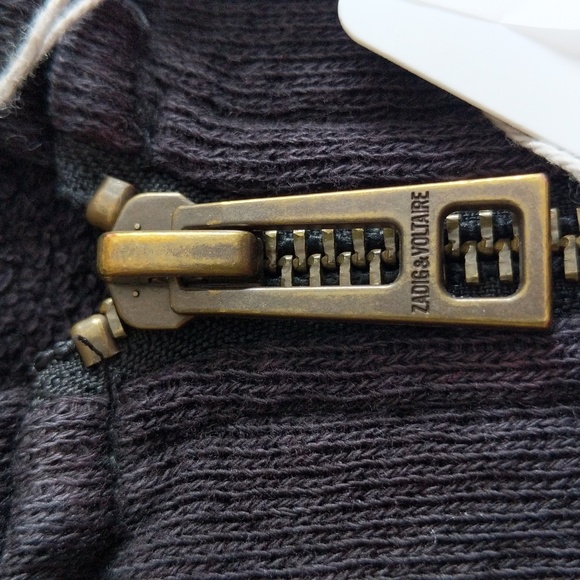 NWT Zadig& Voltaire Black Hooded cardigan Size 10 - Picture 4 of 10